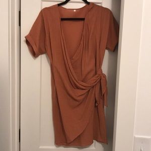 Orange Wrap Dress